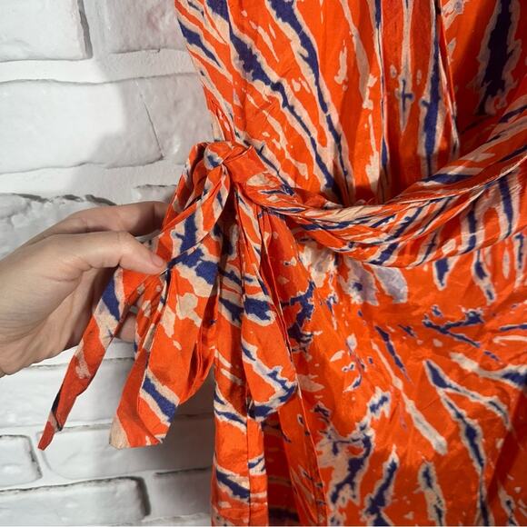 Urban Outfitters Mini-Robe Portefeuille Silver Sun Wrap Dress Size Small - Picture 14 of 16